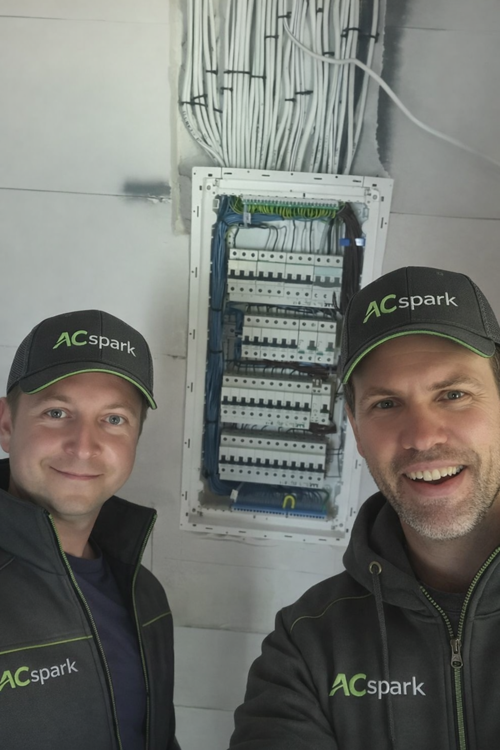 AC Spark komanda objektā pie elektroinstalācijas sadalnes